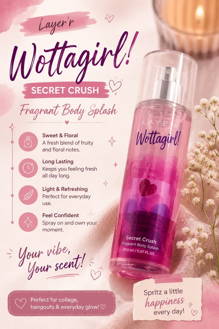 Wottagirl Secret Crush Long Lasting Fragrance Perfume - Image 3